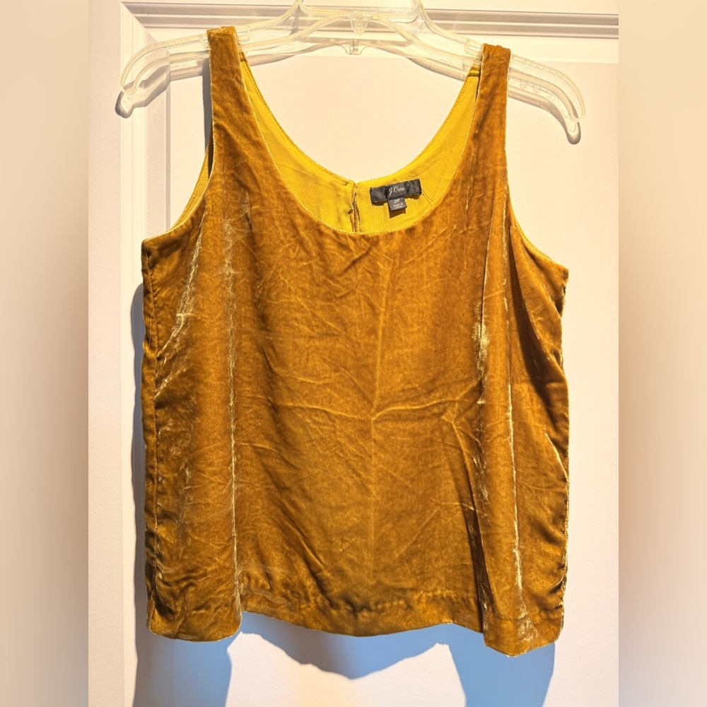 J.Crew gold mustard velvet tank